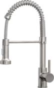 RRP £55.99 DJS Kitchen Tap with Pull Out Spray, Mixer Tap, Single Handle Single Lever High Arc