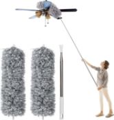 Set of 2 x Feather Duster, Extendable Microfiber Duster Long Extension Pole Scratch Resistant Cover