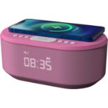 RRP £49.99 i-box Bedside Alarm Clock Radio Non Ticking with USB Charger, Bluetooth Speaker, QI