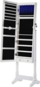 RRP £89.99 SONGMICS LED Jewellery Cabinet, Full Length Mirrored Jewellery Armoire, Lockable