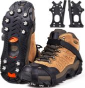 RRP £200 Lot of 12 x ZUXNZUX Crampons, Ice Cleats for Shoes and Boots, Silicone Stainless Steel