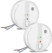 RRP £37.99 Jemay Wired Smoke Alarm, Interlinked Fire Alarm with LED Indicator and Silence Button,