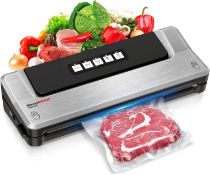 RRP £29.99 Bonsenkitchen Vacuum Sealer, Food Vacuum Sealer Machine for Food Preservation