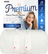 RRP £69.99 MYLEK Electric Blanket Double Bed Fleece Fitted Heated Mattress Cover Underblanket Dual