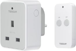 TESSAN Remote Control Plug Socket, Remote Socket with 30m Operating Range, Programmable Wireless