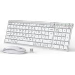 RRP £39.99 iClever GK03 Wireless Keyboard and Mouse Combo - 2.4G Portable Wireless Keyboard Mouse,
