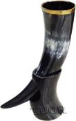 RRP £20.99 Viking Cup Drinking Horn Tankard Authentic Medieval Inspired drinking horn with stand