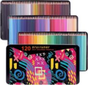 RRP £24.99 Laconile Colouring Pencils,120 Brutfuner Square Barrels Coloured Pencils for Adult
