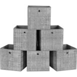 RRP £21.99 SONGMICS Collapsible Storage Boxes - Pack of 6 - Cubes, Bins, Baskets, Chests - Non-Woven