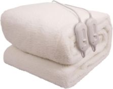 RRP £69.99 MYLEK Electric Blanket Double Bed Fleece Fitted Heated Mattress Cover Underblanket Dual