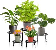 Tebery 5 Pack Metal Plant Stands for Indoor and Outdoor Planters Stand Flower Pots Holder Beverage