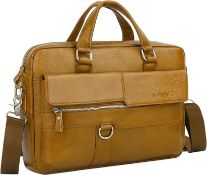 RRP £29.99 Leathario Men's Leather Laptop Bag Shoulder Messenger Bag Briefcase Handbag (colours
