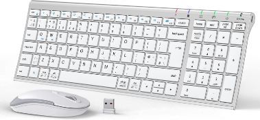 RRP £39.99 iClever GK03 Wireless Keyboard and Mouse Combo - 2.4G Portable Wireless Keyboard Mouse,