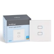 RRP £32.99 BroadLink Smart Touch Wall Light Switch, 2-Gang Single Live Wire Switch, No Neutral or