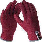 RRP £60 Set of 4 x Bequemer Laden Women's Touch Screen Gloves Winter Thick Warm Soft Wool Lined