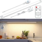 RRP £33.99 LED Motion Sensor Cabinet Lights, 60CM Dimmable Under Cupboard Kitchen Lights with Remote