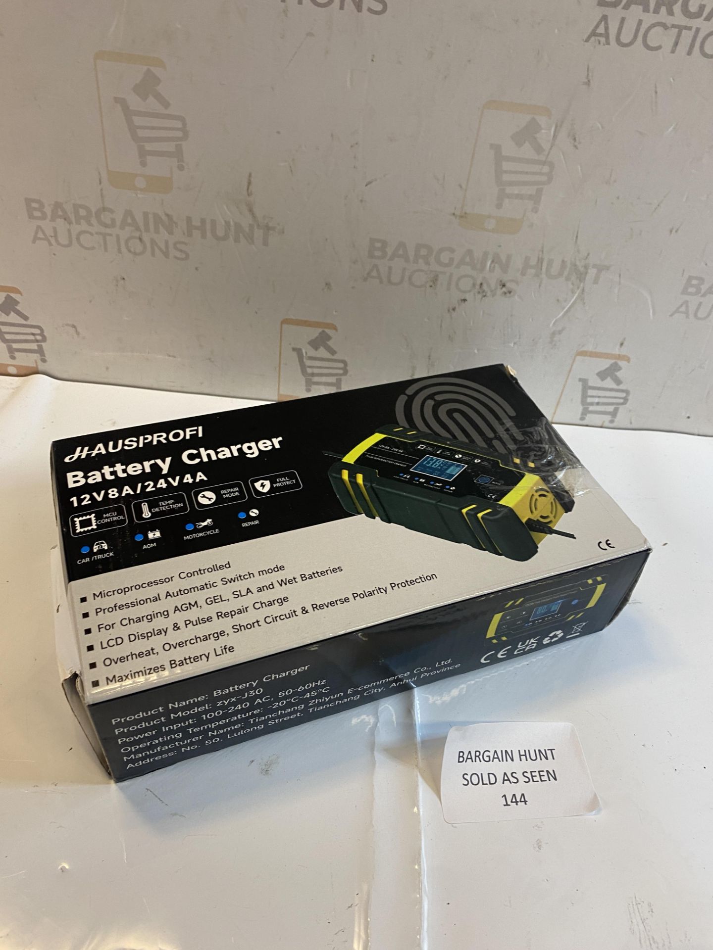 RRP £29.99 HAUSPROFI 12V/24V 8Amp Automatic Battery Charger with 3-Stage Charging, 6 Charging Mode - Image 2 of 2