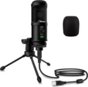 RRP £60 Set of 3 x Veetop USB Microphone Metal Computer Condenser PC Mic for Gaming Podcasting