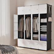 RRP £89.99 JOISCOPE Portable Wardrobe for Bedroom Storage Organizer Closet with Clothes Hanging