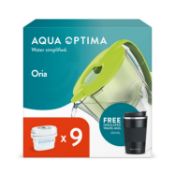 RRP £34.99 Aqua Optima Oria Water Filter Jug & 9 x 30 Day Evolve+ Filter Cartridge, 2.8 Litre