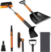 RRP £23.99 5 IN 1 Snow Brush for Car SUV Trucks, 42'' Extendable Car Snow Brush and Ice Scraper