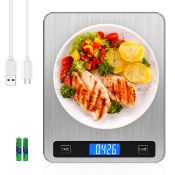 RRP £24.99 Brifit Digital Kitchen Scale, 20kg/44lb Food Scales with Large Stainless Steel