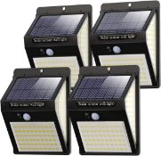 RRP £28.99 [4 Pack] 140LED Solar Security Lights Outdoor, Litogo Solar Motion Sensor Lights 270ºWide