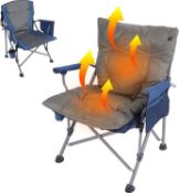 RRP £83.99 REDCAMP Oversized Folding Camping Chair with USB Winter Heated Seat Cushion,3 Mode