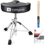 RRP £69.99 vangoa Saddle Shape Drum Stool Thick Padded Adjustable Drummer Throne Stool with