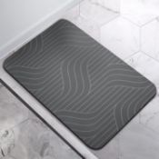 Bathroom Bath Mat Rug, Diatomaceous Earth Water Absorbent Rubber Backed Non-Slip Bathroom Floor
