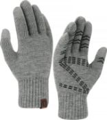 RRP £60 Set of 5 x Bequemer Laden Mens Winter Gloves Warm Thermal Soft Wool Knit Touchscreen Gloves