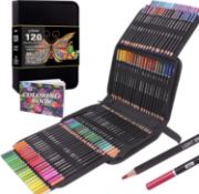 RRP £29.99 120 Colouring Pencils Zip-Up Set Perfect for Drawing, Sketching, Shading & Coloring,