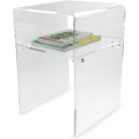 RRP £105 Clear Acrylic Perspex Plastic Side Table Living Room End Table Bedside Table Hygienic