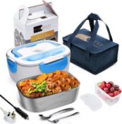 RRP £27.99 FORABEST Electric Lunch Box 60W Food Heater 2-in-1 Portable Mini Microwave for Car &