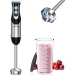 RRP £29.99 FRESKO Stainless Steel Hand Blender, 1200W Electric Stick Blender with 12 Speed and Turbo