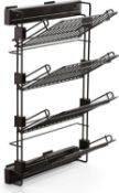 RRP £129.99 Emuca - Pull-out shoe-rack accessory with soft closing, 4 shelf shoe storage rack for