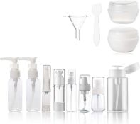 RRP £60 Set of 6 x Clear Plastic Empty Containers for toiletries - TSA Approved Airline Travel