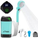 RRP £53.99 WADEO Upgraded Portable Shower, Camping Shower with Rechargeable 4500mAh Battery &