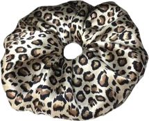 RRP £19.99 Mulberry Silk Scrunchies For Hair in Leopard Print,100% Pure 22 Momme Mulberry Silk -Hair