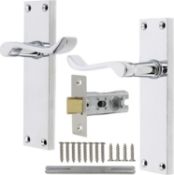 RRP £69.99 Probrico 5 Pack Victorian Scroll Chrome Door Handle Latch Internal Passage Door Lever