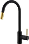 RRP £74.99 TURS Kitchen Taps Black Kitchen Sink Tap Single Lever White Hot and Cold Sink Mixer Tap