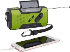 TKOOFN Hand Crank Emergency Radio FM AM, Portable Solar Generation, USB Charge with 2000mAh as Power