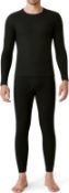 RRP £49.99 LAPASA Men's Waffle Thermal Underwear Set Cotton Long Johns Long Sleeve Base Layer Top