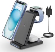 RRP £39.99 JoyGeek 3 in 1 Wireless Charging Station for iPhone, Apple Watch Charger for iWatch,