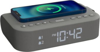 RRP £29.99 i-box Alarm Clocks Bedside, Radio Alarm Clock with Wireless Charging, Bluetooth