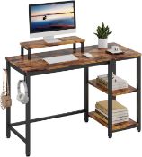 RRP £59.99 HEEYUE Computer Desk, Industrial Writing Desk with 2-Layer Storage Shelves and