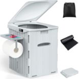 RRP £50.99 WADEO Extra-Large Camping Toilet, Portable Toilet for Adults with Bigger Seat & Sturdy