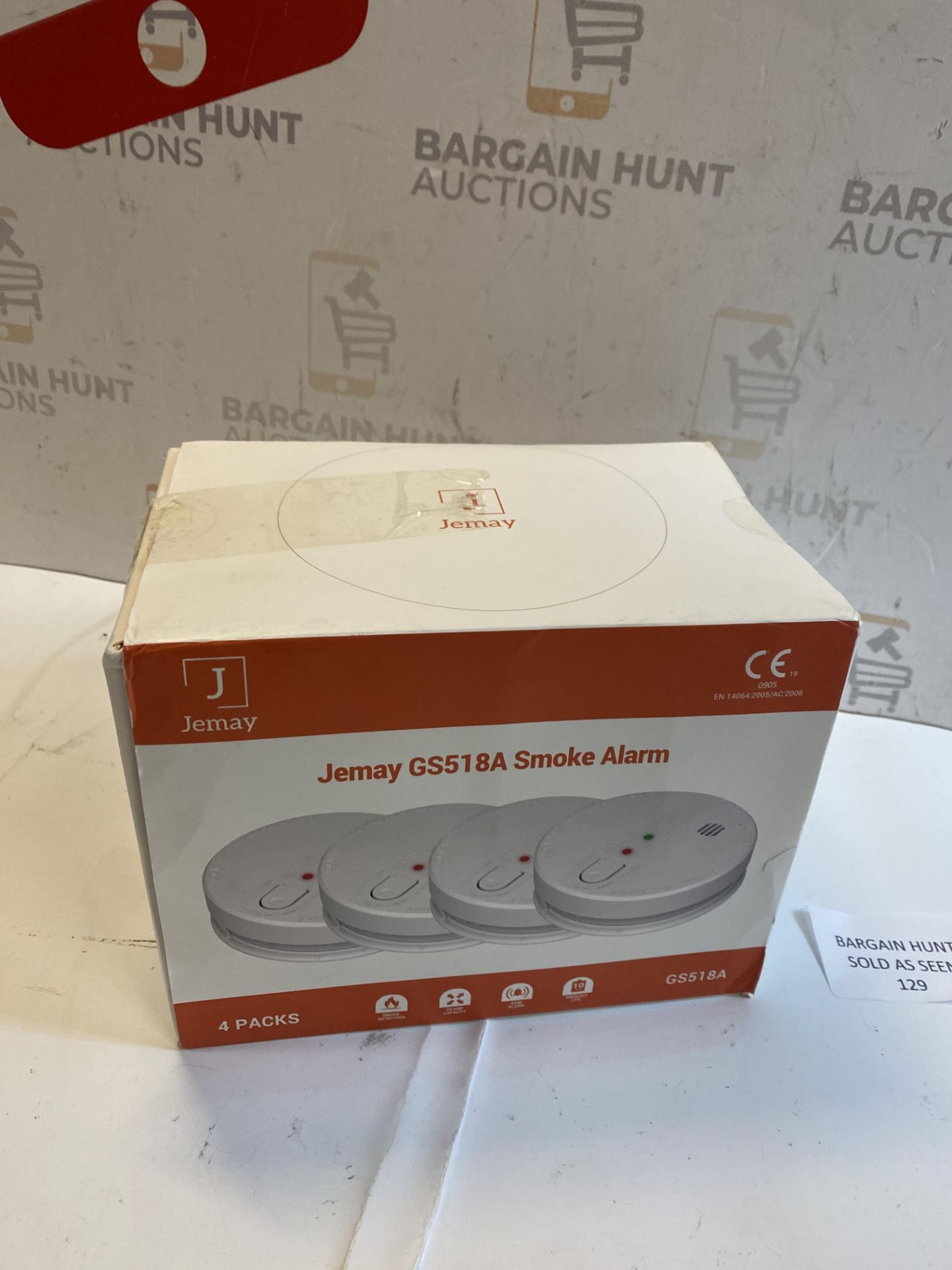 RRP £69.99 Jemay Wired Smoke Alarm, 4-Pack Interlinked Fire Alarm with LED Indicator and Silence - Image 2 of 2