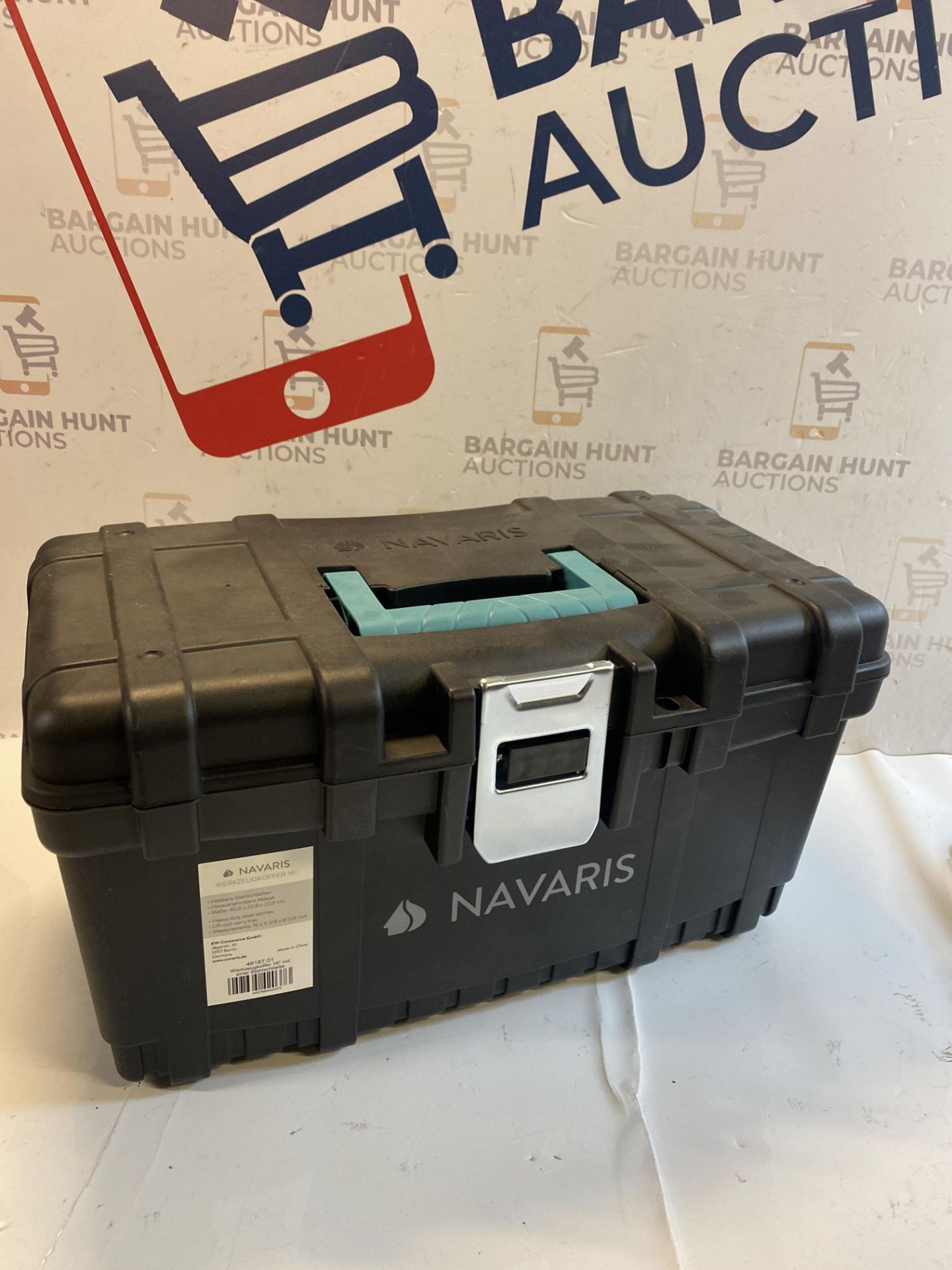 RRP £23.99 Navaris Tool Box 16 Inch - 40cm Rugged Plastic Multi-Purpose Toolbox Case with Lift-Out - Image 2 of 2