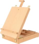 RRP £29.99 Kuyal Art Supplies Box Easel Sketchbox Painting Storage Box, Adjust Wood Tabletop Easel